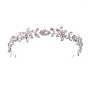 Clip per capelli a cerchio in metallo argento con strass scintillante che preserva il colore per abiti da sposa per banchetti gonne