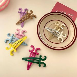 French New Candy Color Hair Clip Cute Womenside Hair Clip Designer Luxury Love Hair Jewelry Simple Style Alloy Girls BB Hair Barrettes J12085