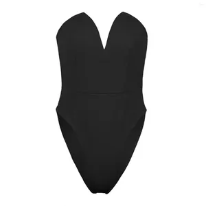 Lässige Kleider Frauen Kurzer Bodysuit Dessous Gyaru Elegante Party Sexy Abend Coquette Chic Night Club Einszene Off Satten Fit Top