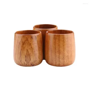 Coffee Pots 3pcs Hand-made Natural Wooden Cup High And Low Temperature Resistance For Friends Family Classmates