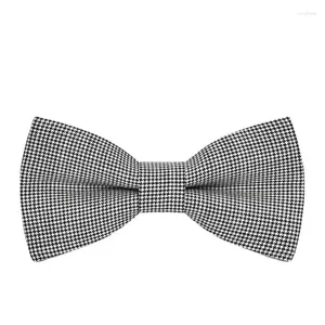 Bow Binds Hochwertige Wolle Schwarz-Weiß Fine Grid Krawatte für Bankett Hochzeitsbräutigam Bräutigam Anzug Mode High-End-Männerbögen