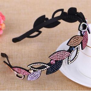 New Fashion And Luxury Women Hairbands Leaves Style Hair Accessories Rhinestone Headbands Lady Hairbands Hairclips232k