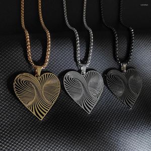 Pendant Necklaces Stainless Steel Hollow Out Heart For Woman Girls Cute Fashion Jewelry Gifts