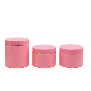 Pink Plastic Wide Mouth burk 200 ml ~ 500 ml Pet Högkvalitativ ansikte Cream Pot Cosmetic Package Bottle Bottle