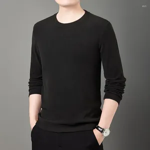 Erkek Tişörtleri Browon Marka Kış Giysileri Erkekler Katı O yaka yakalı gündelik T-Tshirt 2023 Sonbahar Moda Uzun Kollu Kendini Isıtma Tees