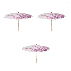 Umbrellas 3X Art Umbrella Chinese Silk Cloth Classical Style Decorative Oil Paper Painted Parasol