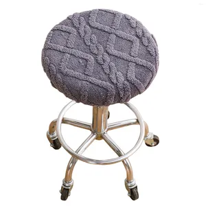 Chair Covers 2024 Velvet Stretchy Bar Stool Round Cushion Barstool Slipcovers Cover