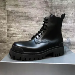 Goodyear Handmade sewing Line Catwalk Real Leather Cowhide Boots Retro Big Toe season Quality Platform Botas