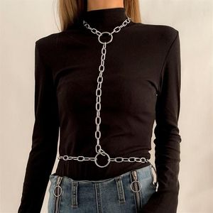 Sexy Multi-layers Rhinestone Body Chain Necklace Jewelry For Women Simple Waist Long Accessories Chains2616