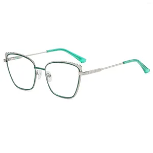 Solglasögon kvinnors anti-blue-strålglasögon stilig metallram slitage glasögon för datorspelning läsning