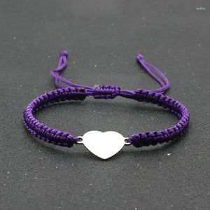 Charm Bracelets Paare Armband Edelstahl Liebe Herz handgefertigtes geflochtenes Seil für Frauen Liebhaber wünschen gute glückliche Pulsera