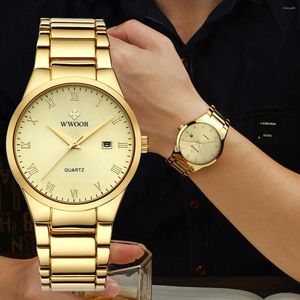 Нарученные часы модные мужчины часы для Wwoor Top Top Waterbount Male Quartz Clock Auto Date Casual Mens Worke Watch Masculino