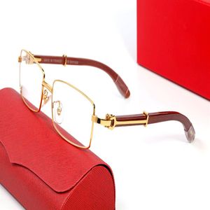 Classic Men's Sunglasses Wooden Frame Fashion Square Rimless Women Rectangle Buffalo Horn Lens Male Driving Sun Glasses UV4002484