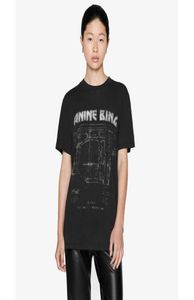 Women's T-Shirt Fashion ANINE 23Ss BING Cotton Round Neck Tee Shirt Letter Drawing Printed Black Short Sleeve Women Designer Tshirt Tops2895970