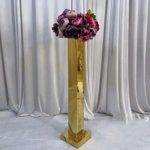 Tavolo da matrimonio in acciaio inossidabile oro centrotavola decorazioni per fiori per fiori 164