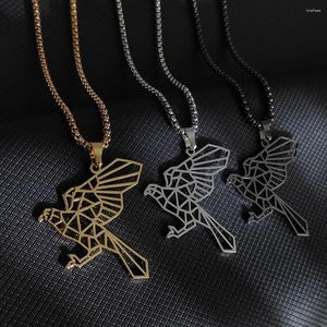 Pendant Necklaces Stainless Steel Necklace For Women Man Flying Bird Gold Color Hummingbird Wedding Jewelry Gift