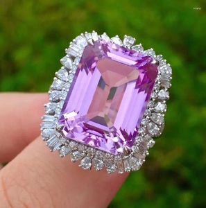Anelli a cluster Anello di dita vintage di gioielli viola di lusso per donne Gift da sposa da sposa quadrata