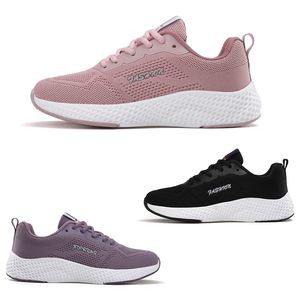 Scarpe da corsa da donna in maglia allacciata piatta anti-slip black viola scarpe da uomo scarpe da ginnastica sport sneaker