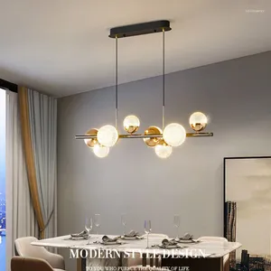 Ljuskronor nordiska restauranger ljus lyx tre färg dimning kreativ belysning fixturer bar matbord hängande lampor