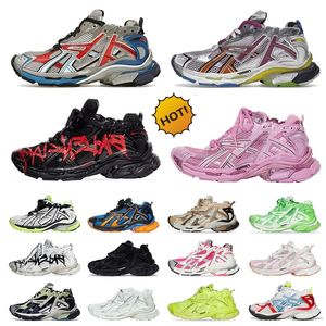 2024 Top Luxury Track Runners 7.0 Männer Designerschuhe Frauen Graffiti Weiß blau orange schwarze Multicolor -Herren -Schuhe Trainer große Sneaker