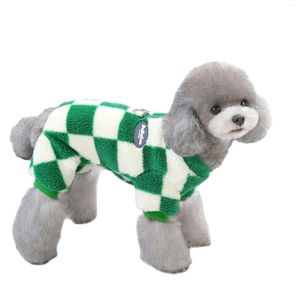 犬のアパレル冬の温かいコーラルフリースジャンプスーツ格子縞のペット服の小さなミディアムジャケットのための子犬のコートs m l xl xxl