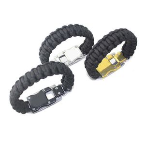 Überlebensarmbandmesserprodukt Edelstahl Überlebensmesser Armband Regenschirm Seil geflochtenes Messer lebensrettendes Armband 2106092619