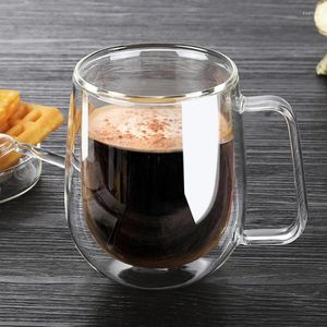 Wine Glasses Creative Glass Double Wall Coffee Mug Espresso Cappuccino Latte Art Cup Office Household Fruit Teabag