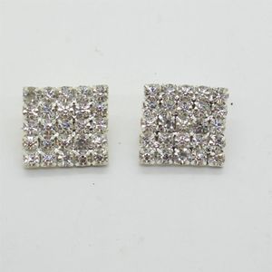 50pcs 16x16mm四方ラインストーン装飾ボタンフラットバックDIYクリスタルバックルファクトリー280c