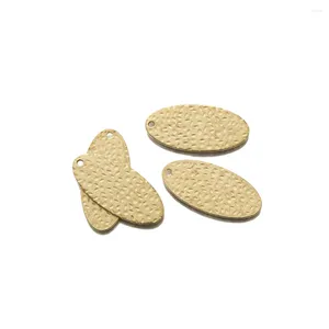 Charms 10Pcs/lot Raw Brass Hammered Textured Oval For Jewelry Making Stamping Blank Pendant Necklace Bracelet Supplies Findings