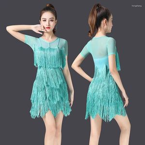 Stage Wear Latin Dance Dress Ballroom Practice Dancewear Standard Competition Performance Outfits Summer Women Sexy Short Skirt