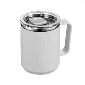 Wasserflaschen 450 ml Edelstahl Kaffeetasse Leckschutz Tee Milch Tasse mit Griff und Deckelküchengetränk für Kinder Erwachsene
