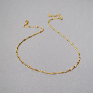 Messing Perlenketten in Gold Silber Basic Chain Chocker dünne Halsketten283J