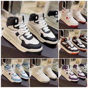 Designer Pace High-Top Sneakers Shoes Men Split Leather Casual Shoes Fabric & Calfskin Rivets Skateboard Fashionable Comfortable Coach shoes