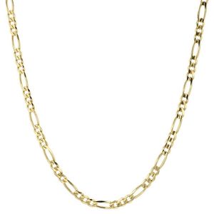 14 тыс. Желтого золота твердое 2 -миллиметровое 2 -миллиметровое женское ожерелье цепи фигаро 18 307Z