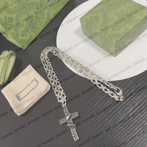 9A Qualiry Designer Cross -halsband för män, silver svart guld rostfritt stål vanligt tvärhänge halsband för kvinnor med låda