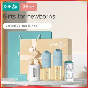 Dr.Green 4S Thermostatic born Baby Bottle Glass 150240mL Gift Set Sealed isolation Fast milk filling Removable/Washable 231222