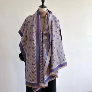 Scarves Fashion Print Polka Dot Stripes Imitate Cashmere Scarf Autumn Winter Warm Neckerchief Long Shawl Women Wraps