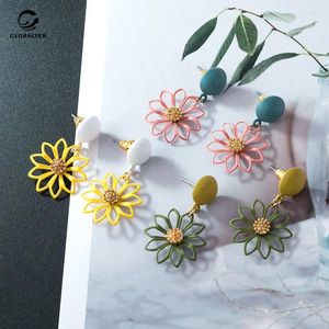 Dangle Earrings Sweet Girlish Style Colorful Flower Shape Young Beautiful Female Personality Wild Street Shooting Student 168