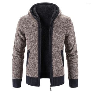 Men's Sweaters Fashionable Mens Hooded Sweatercoat Top Knitwear Light Grey Cardigan Warm And Comfortable M 3XL Perfect For Fall Season