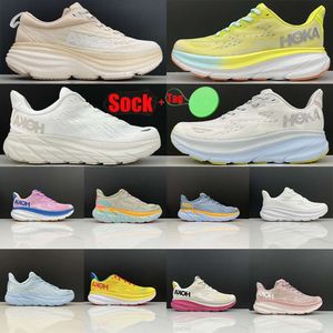 10ABig Size 36-47 Hoka Running Shoes Shifting Sand Zest Lime Glow Ice Blue Hokas Triple White Designer Outdoor Sneakers For Mens Womens Run Bondi 8 Clifton 9 Trainers