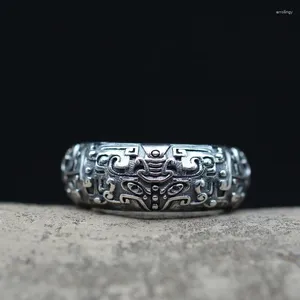 Klusterringar ring S925 silver manlig handtillbehör personlighetsdjur öppna för män smycken finger pojkvän