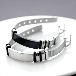 Link Armbänder Armband Männer Edelstahlketten Mode Charme Verstellbare schwarze Typenschildkette zur Hand Geschenke für