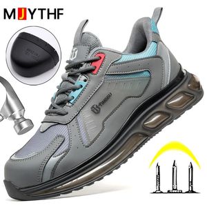 Lightweight Safety Shoes Men Air Cushion Work Sneakers Antismash Antipuncture Sport Protective Boots Steel Toe 231225
