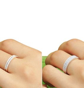 New Fashion Genuine 925 Sterling silver CZ Stone Ring Fine Jewelry Simple Round Thin Ring for Women Element Ring size 497055435