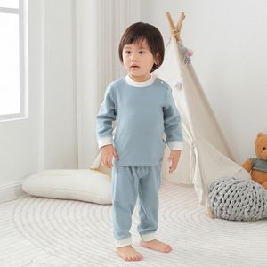 Bebek Giyim Setleri Sıcak iç çamaşırı Seti Toddler Kıyafetler Kırmızı Mavi Çocuk Takip Sevimli Kış Pijamaları ve Pantolon 2 PCCS Sport Suit Moda Çocuk Kıyafetleri Z3CW#