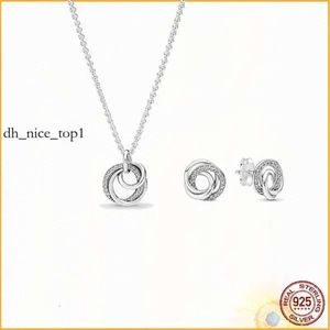 pandor necklace Round Necklace Earring Set 925 Sterling Silver Fit Womens Anniversary Birthday 109 358 pandor charm necklace