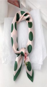 Scarves Dolphin Hair Band Square Scarf 7070 Dark Green Dot Pink Chiffon Silk Neck Elegant Flower Print Headband Bandana6515974