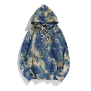 Herbst Tie Dye männer Hoodies Bunte Mode Lose Mit Kapuze Tops Street Hip Hop Männliche Winter Kleidung M 2XLe Größe M 4XL 231225