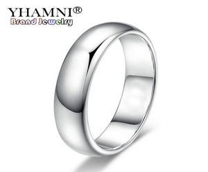 Yhamni verlieren Geldförderung echte reine weiße Goldringe für Frauen und Männer mit 18 kgp Stempel 5 mm hochwertiger Goldfarbe -Ringschmuck 3686693