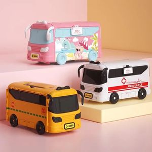 Transformable bus Pretend Toys Dollhouse Miniature Accessories Furniture RV School Bus Kitchen Play House Christmas gift 231225